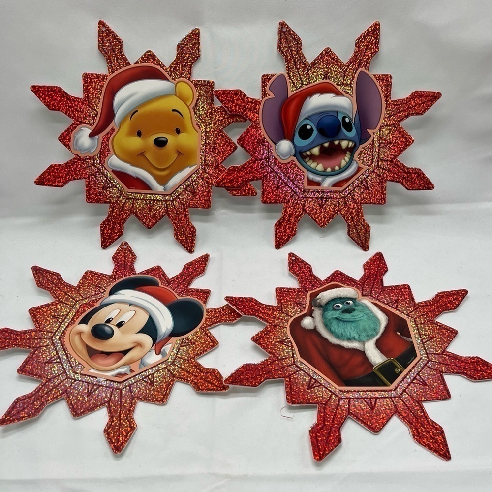 Vintage Disney Store Holiday Snowflakes Store Display Props Winter Pooh Sully